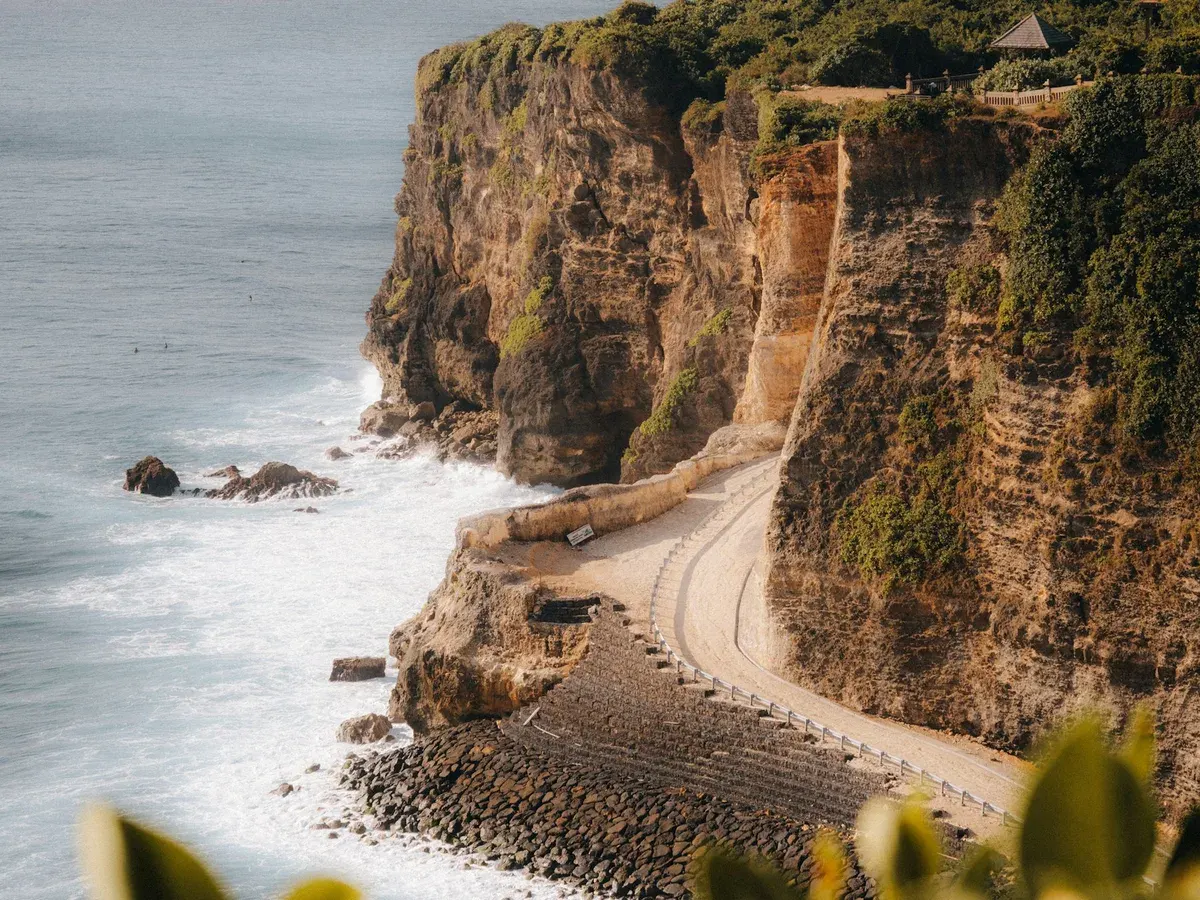 Dramatic sea cliffs on Bali's southern coast