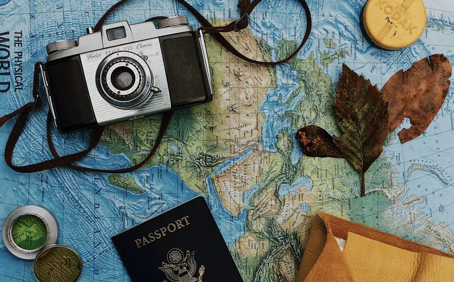 Journal and travel notes laid out for trip planning