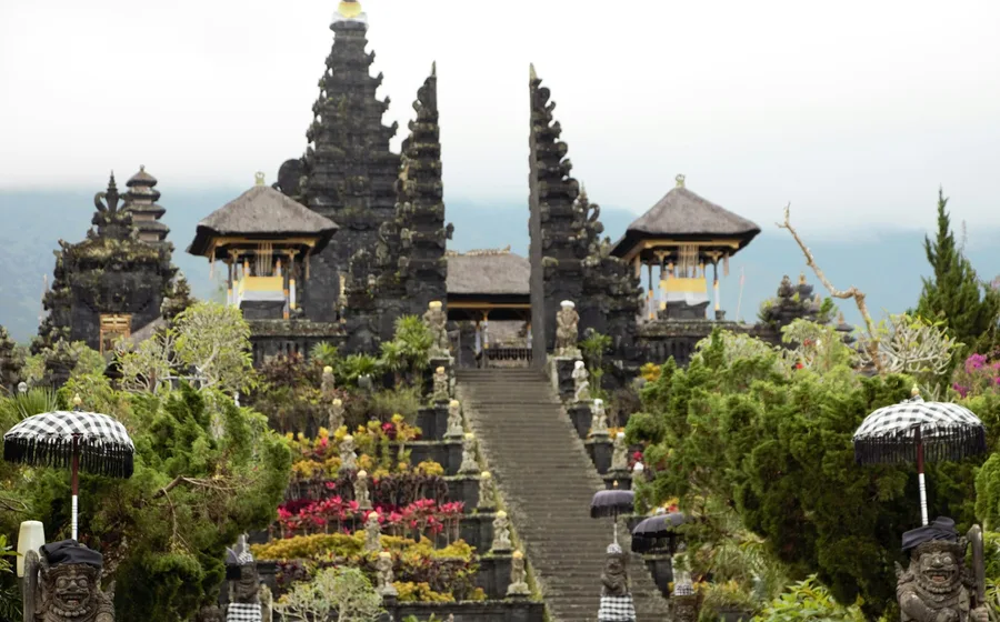 Traditional Balinese architecture representing Indonesian law and culture